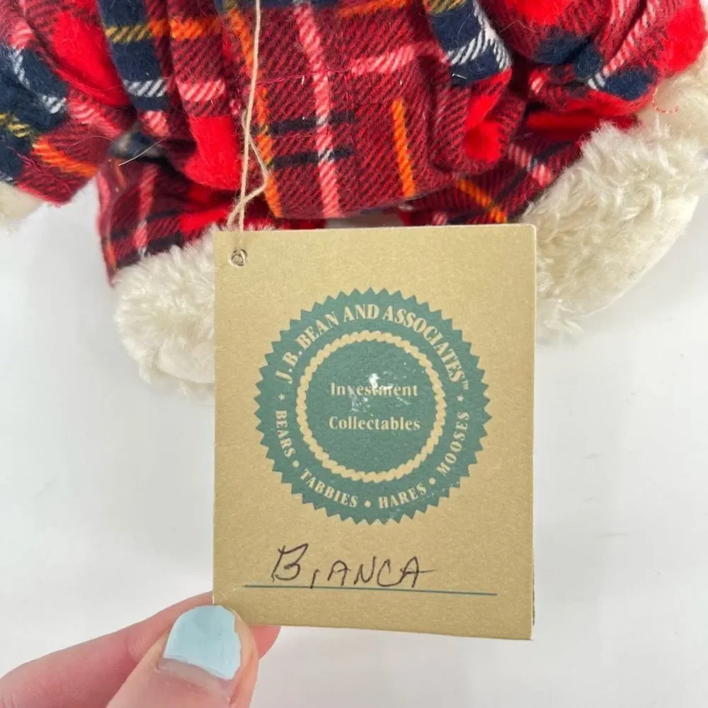NWT Boyds Bears Bianca T Witebred Red Plaid Pajamas #912076 1998 8”  Holiday Chr